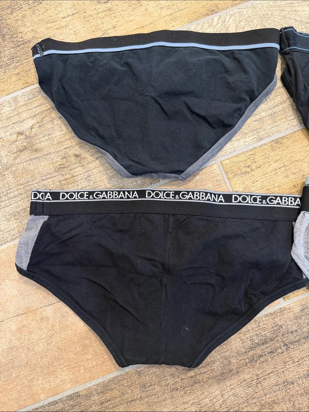 Dolce & Gabbana Men's Briefs Set - Black & Gray Designer Underwear Size Small